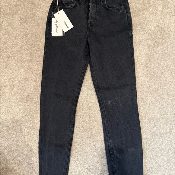 NWT GRLFRND Karolina Charcoal Distressed Denim sz 24 - Picture 3 of 4